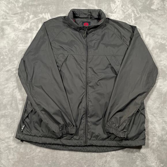 ScotteVest TEC Jacket Men XL Grey Hooded Packable Lightweight Travel Windbreaker